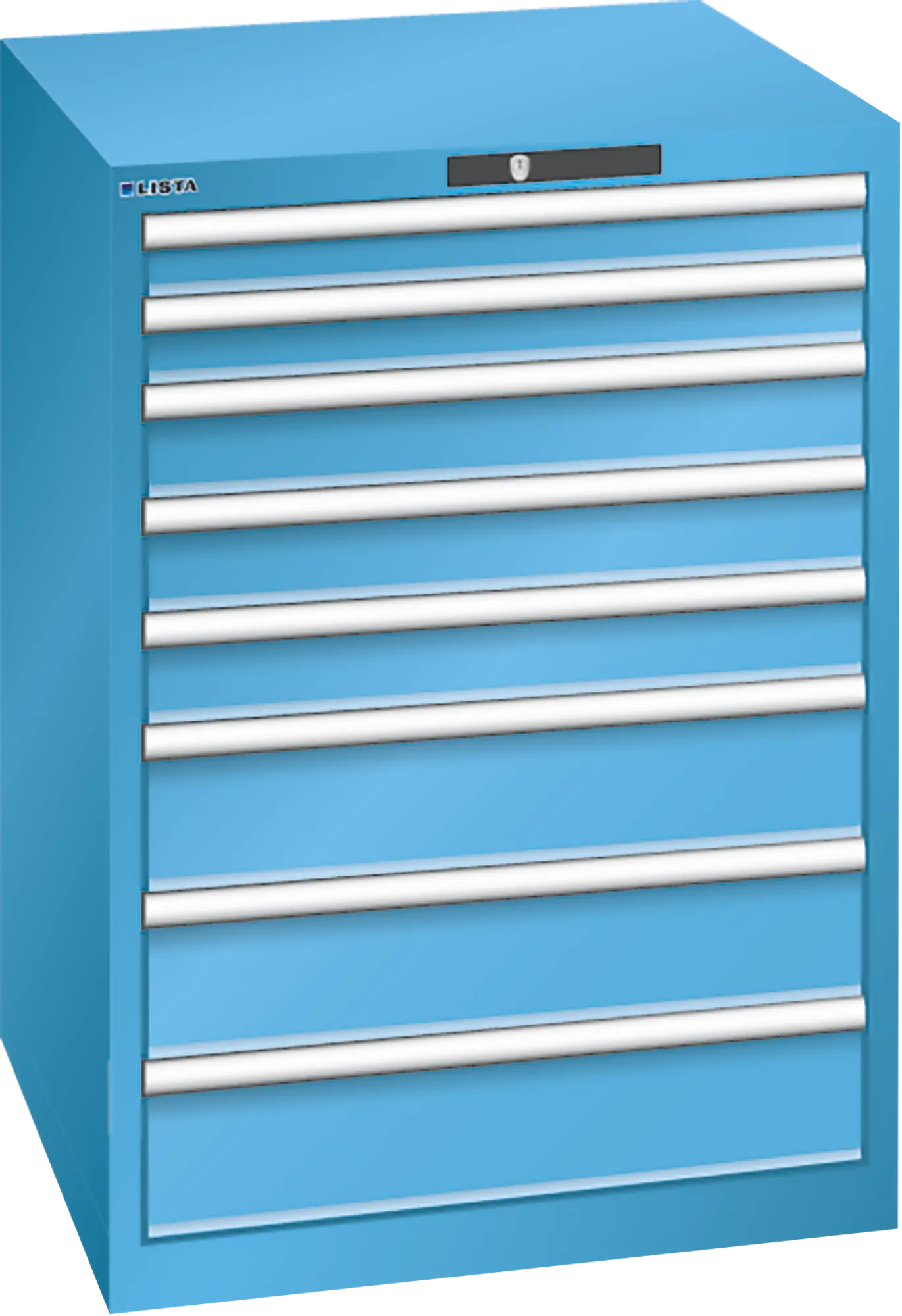 Lista verktygshurts 36 x 36 höjd 1000 mm 7 lådor