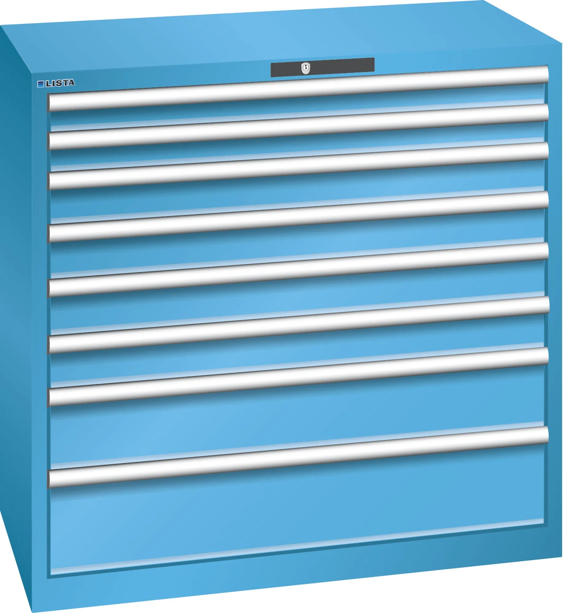 Lista verktygshurts 54 x 27 höjd 1000 mm 8 lådor