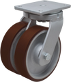 Dubbellänkhjul typ D30P PU/CI stålbygel gjuten PU-bana Swede-Wheel
