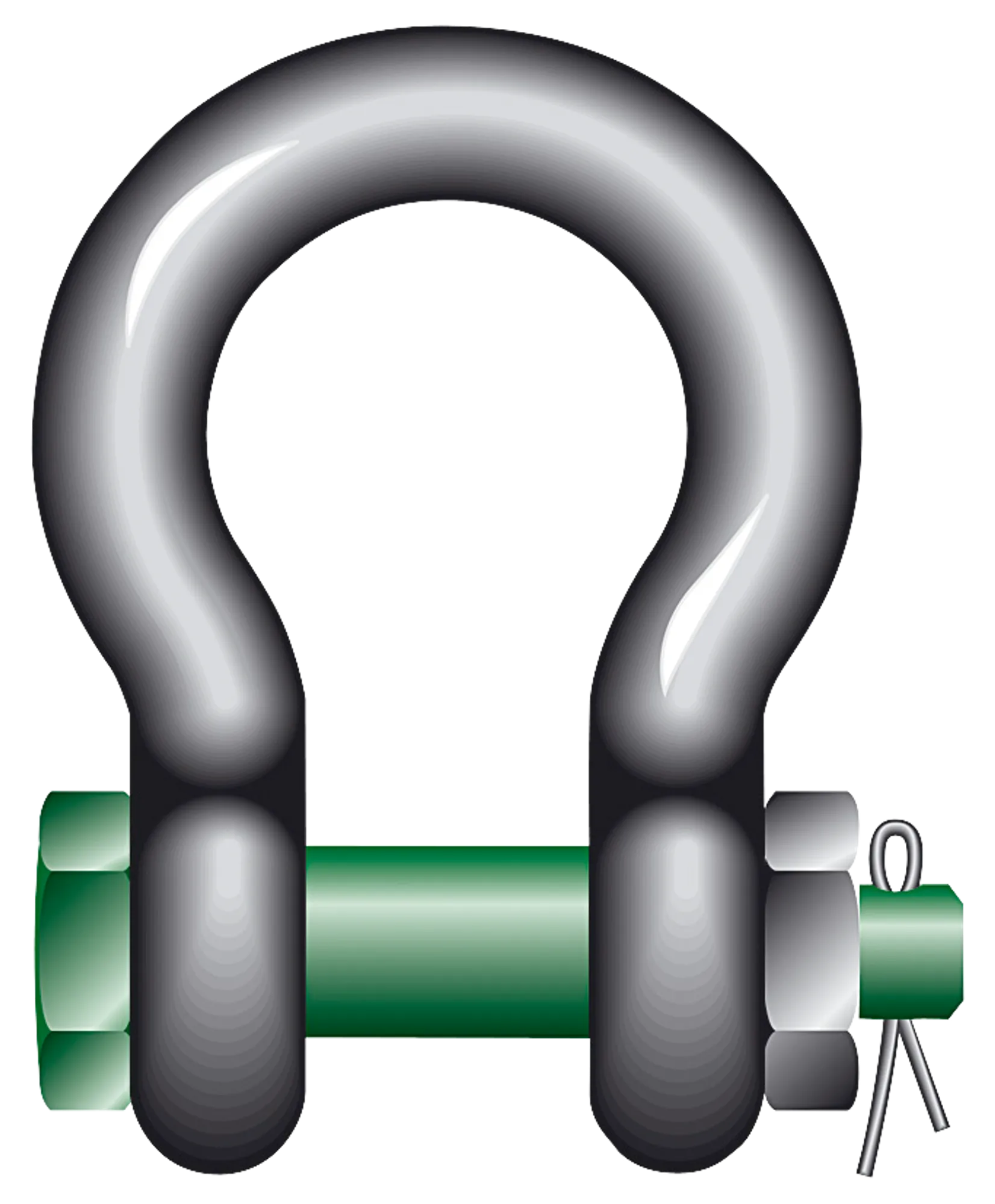 Smidd schackel lyr med bult Green Pin