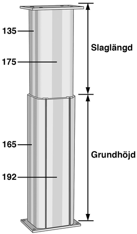 Gigant lyftpelare LP 192 eldrift från 3000 N Singelsystem