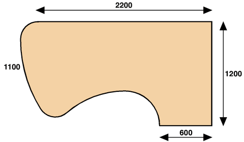 SKRIVBORD 800X1600X1200X600MM