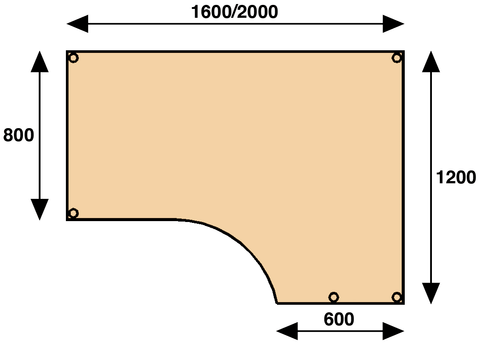 SKRIVBORD 800X1600X1200X600MM