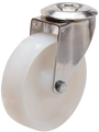 Länkhjul typ 4OS PA6 rostfri plåtbygel nylon Swede-Wheel