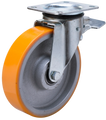 Länkhjul typ 5P PU/CI plåtbygel gjuten PU-bana Swede-Wheel