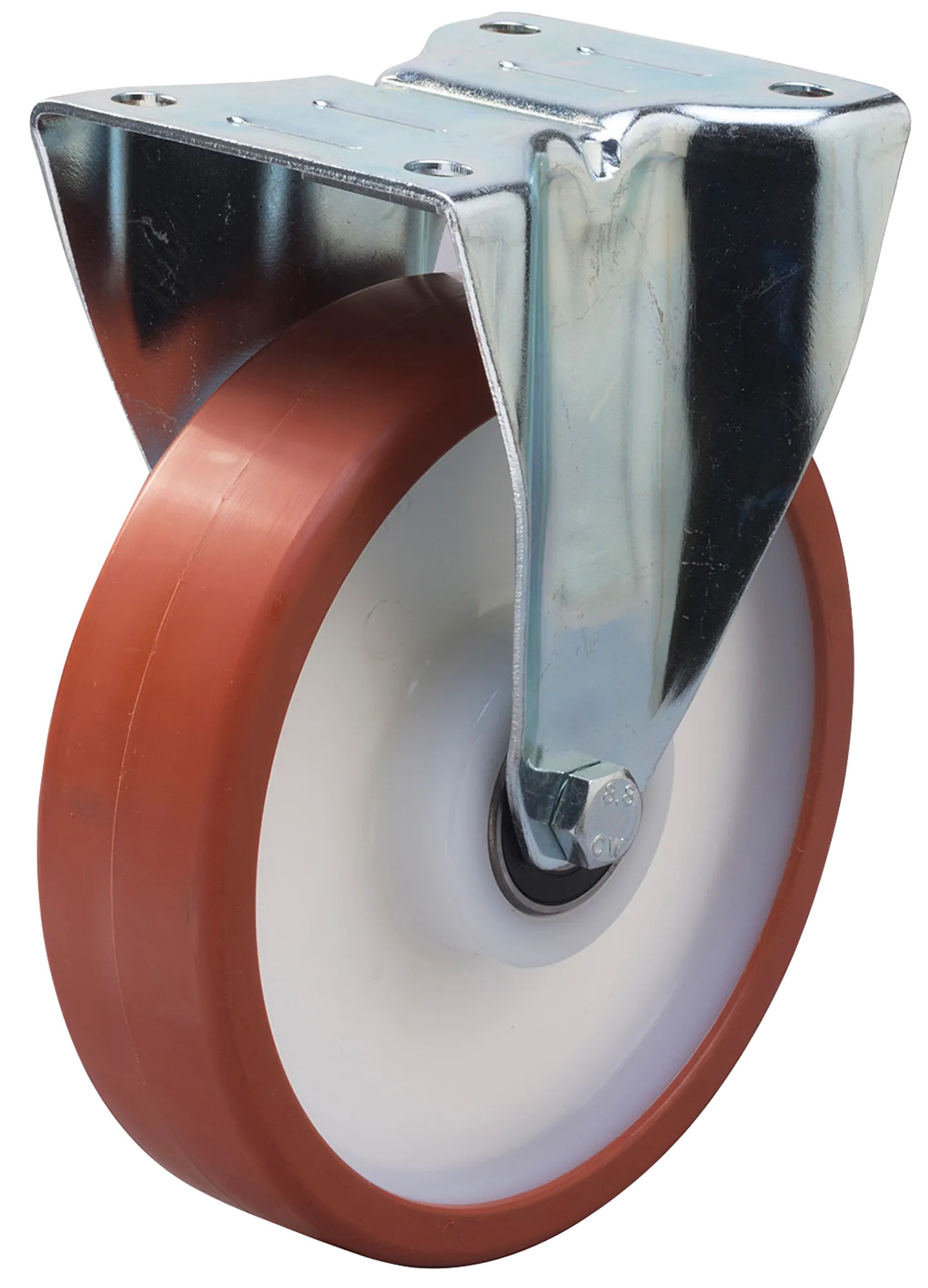 Länkhjul typ 4P TPU/PA6 plåtbygel TPU-bana Swede-Wheel