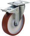 Länkhjul typ 4P TPU/PA6 plåtbygel TPU-bana Swede-Wheel