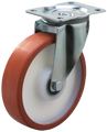 Länkhjul typ 4P TPU/PA6 plåtbygel TPU-bana Swede-Wheel
