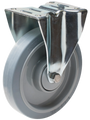 Länkhjul typ 4P Elastic GRU/PA6 plåtbygel elastisk grå gummibana Swede-Wheel