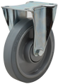 Länkhjul typ 5P Elastic GRU/PA6 plåtbygel elastisk grå gummibana Swede-Wheel