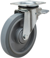 Länkhjul typ 5P Elastic GRU/PA6 plåtbygel elastisk grå gummibana Swede-Wheel