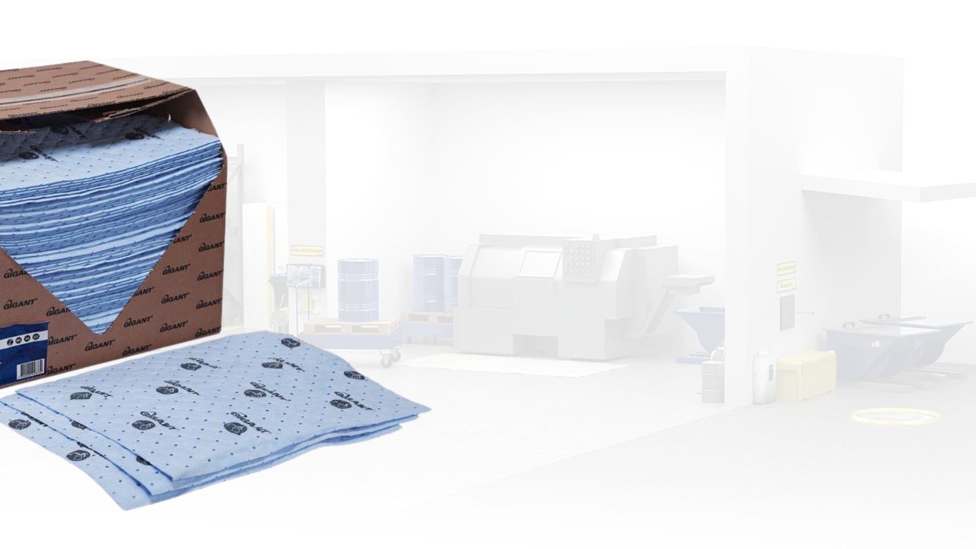 Gigants absorbenter - snabb uppsugning av olja, vätskor och kemikalier för en renare arbetsmiljö.