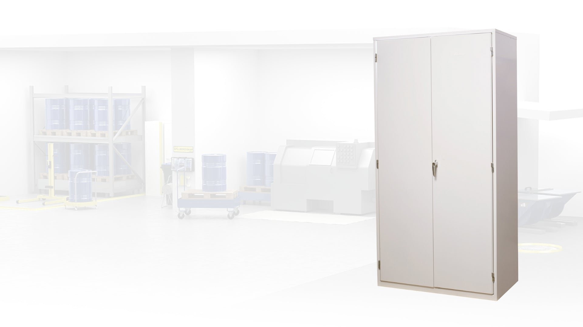 Gigant Miljöskåp - säker förvaring av kemikalier och vätskor enligt miljökrav för industri och verkstad.