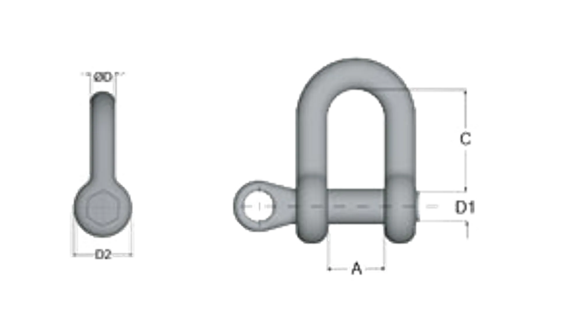 Skruvschackel klass 3 rak Gunnebo Industrier