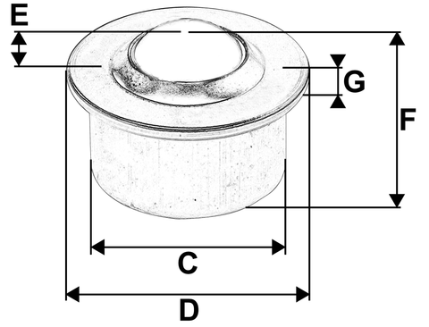 Kulrulle försänkt pressad Swede-Wheel.