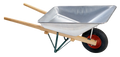 Baustellen-Schubkarre verzinkt mit Holzschuppen