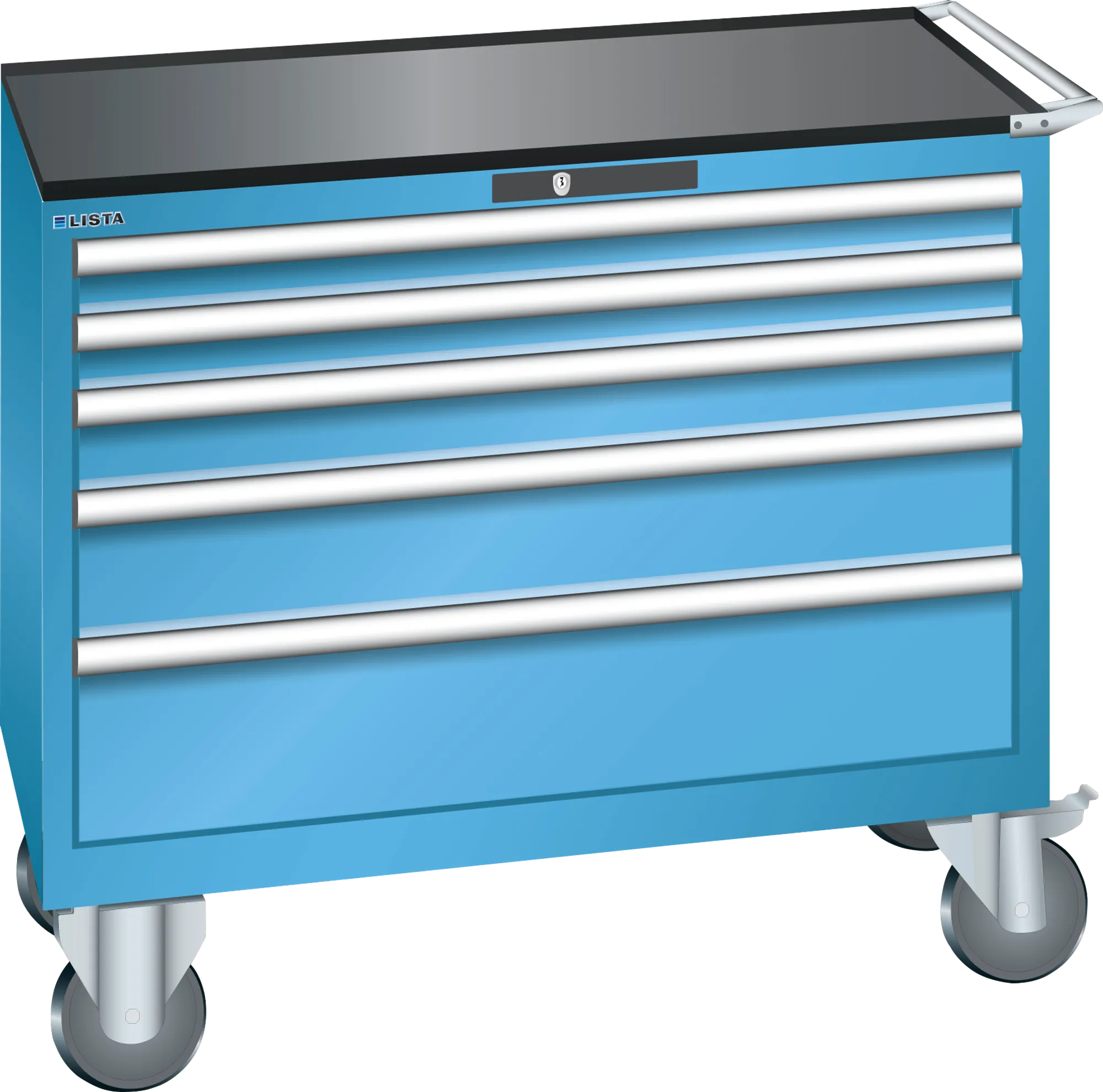 Lista mobile tool cabinet 54 x 27 height 962 mm 5 drawers