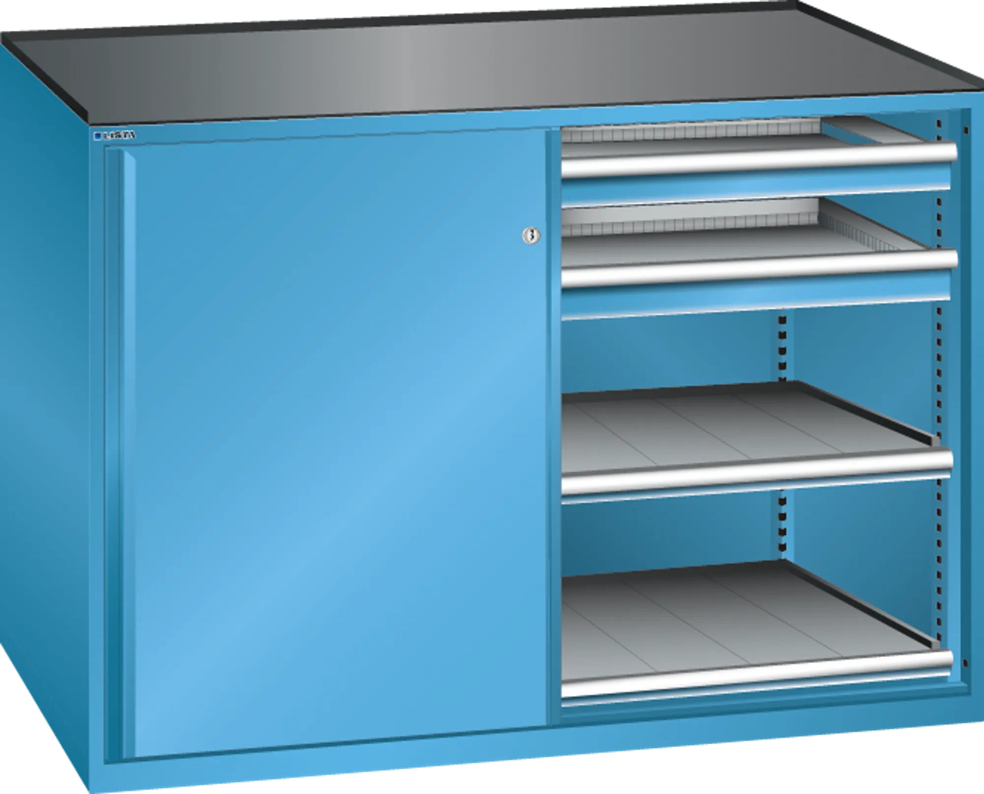 Lista tool cabinet 78 x 27 with sliding door height 1020 4 drawers