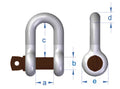 Screw shackle straight chrome alloy hardened steel Gunnebo Industries