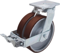Double-link wheel type D30P PU/CI steel bracket cast PU tread Swede-Wheel
