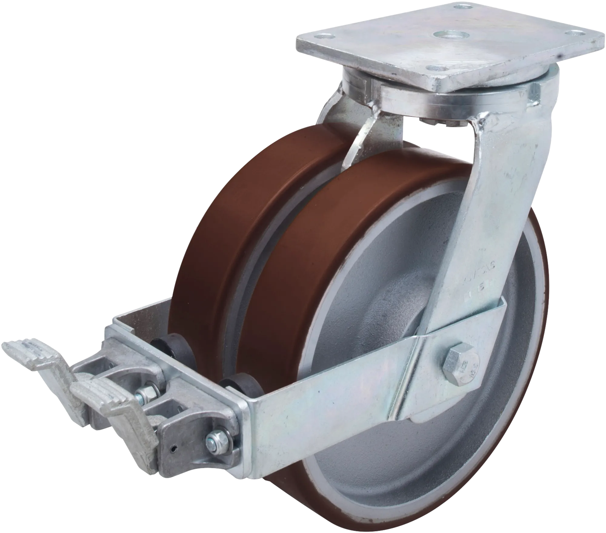 Double-link wheel type D30P PU/CI steel bracket cast PU tread Swede-Wheel