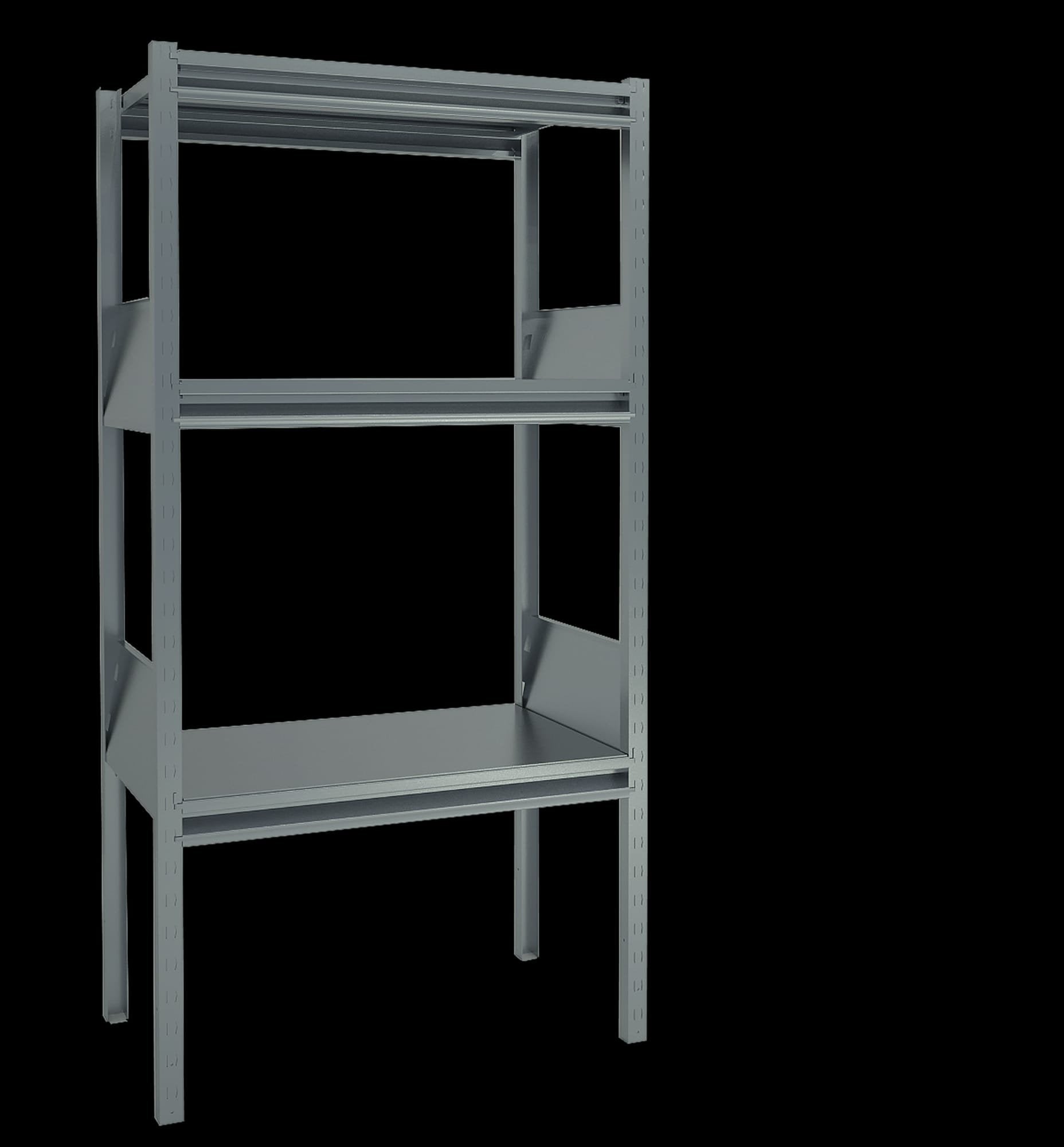 Gigant bulk storage rack with sheet metal shelves depth 600 mm
