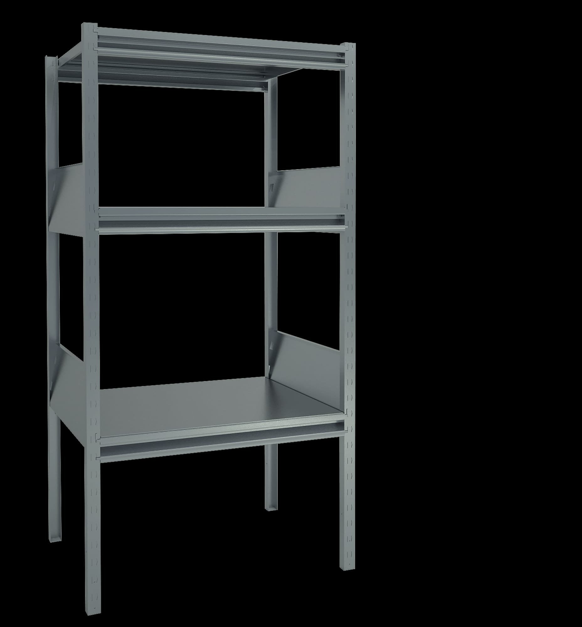 Gigant bulk storage rack with sheet metal shelves depth 800 mm