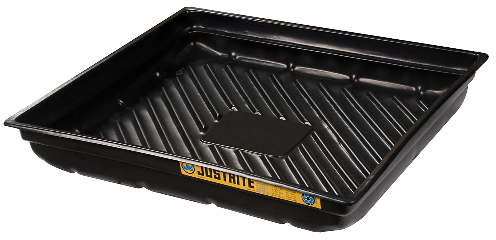 Spill tray made of 100% recycled polyethylene