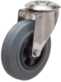 castor wheel type 4OS GRU/PP stainless steel shackle gray rubber track Swede-Wheel
