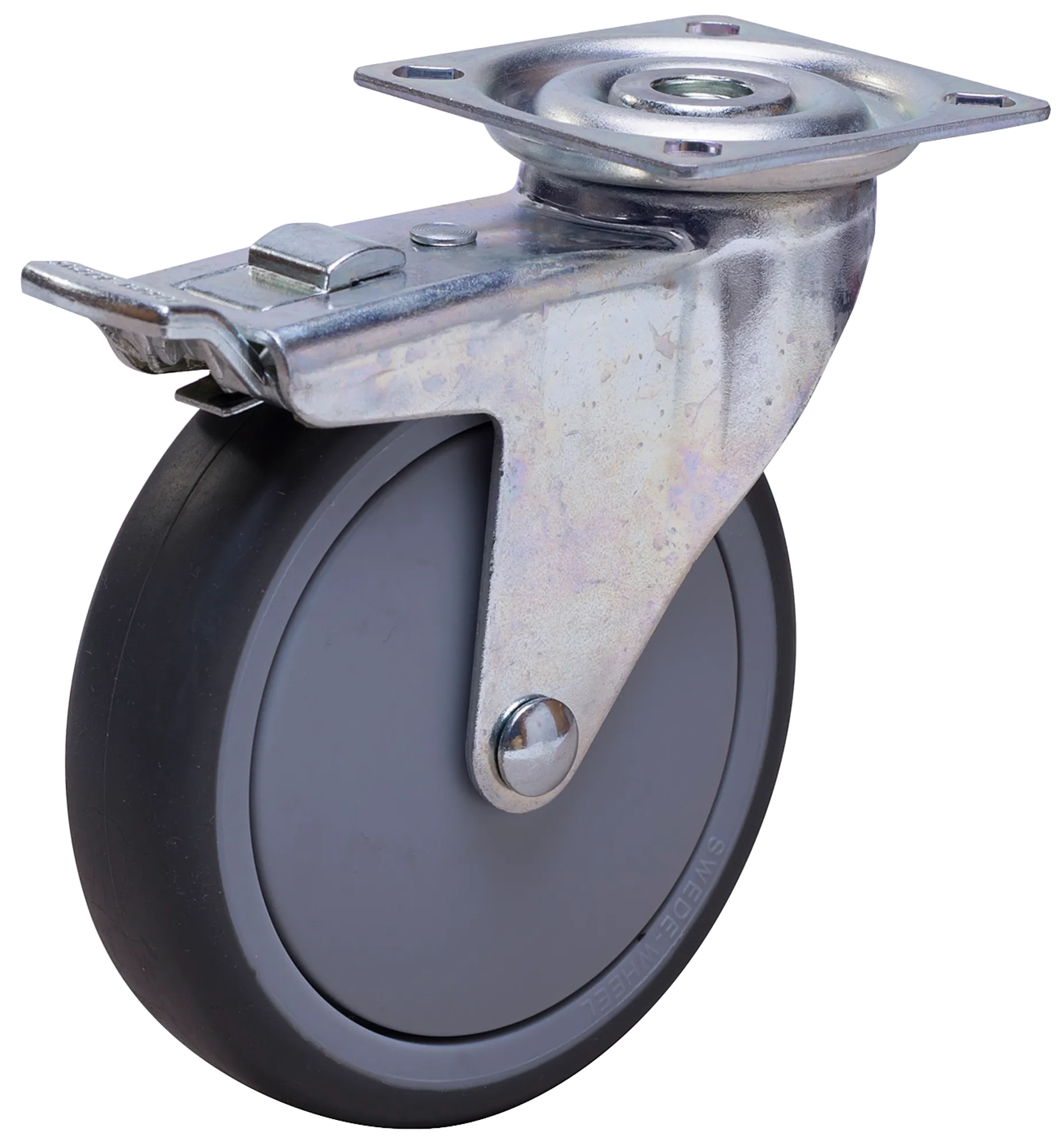 castor wheel type AP TPE-B sheet metal bracket gray rubber track Swede-Wheel