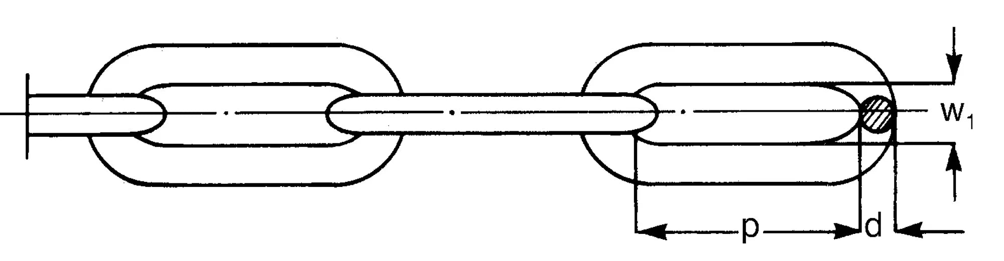 Semi - long link chain HLB class 2 Gunnebo Industrier