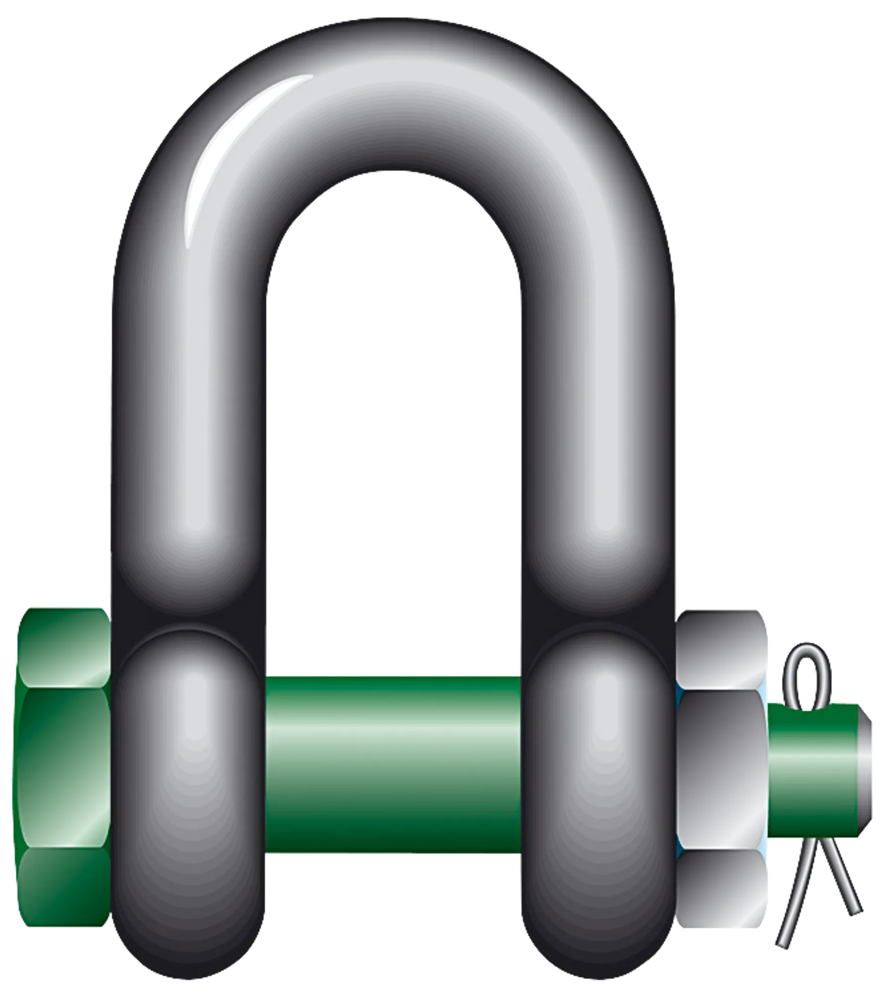 Forged schackle straight with bolt Green Pin