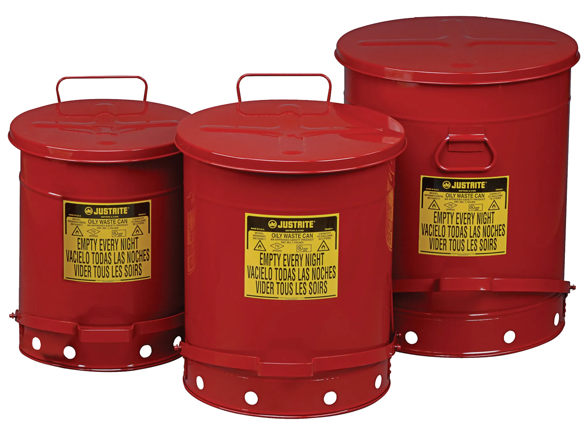 Waste containers in galvanized sheet metal