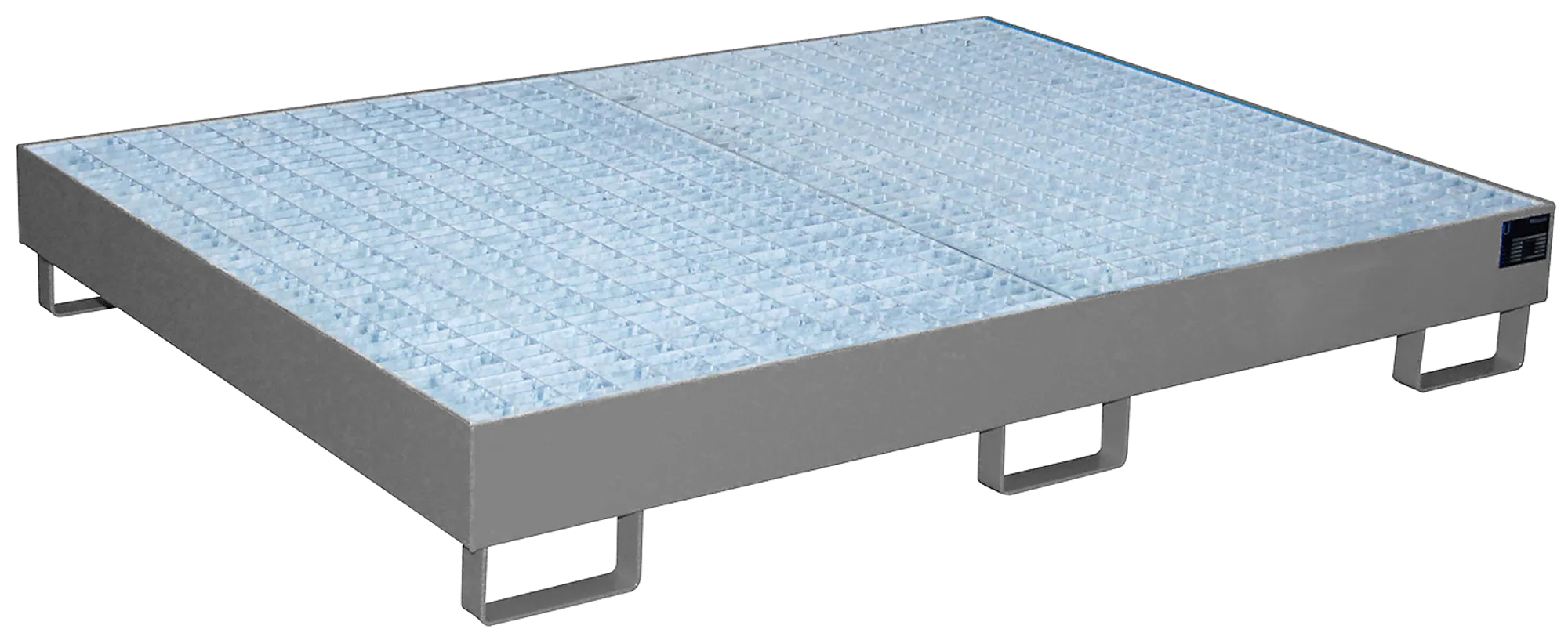 Pallet rack box in sheet metal with grid