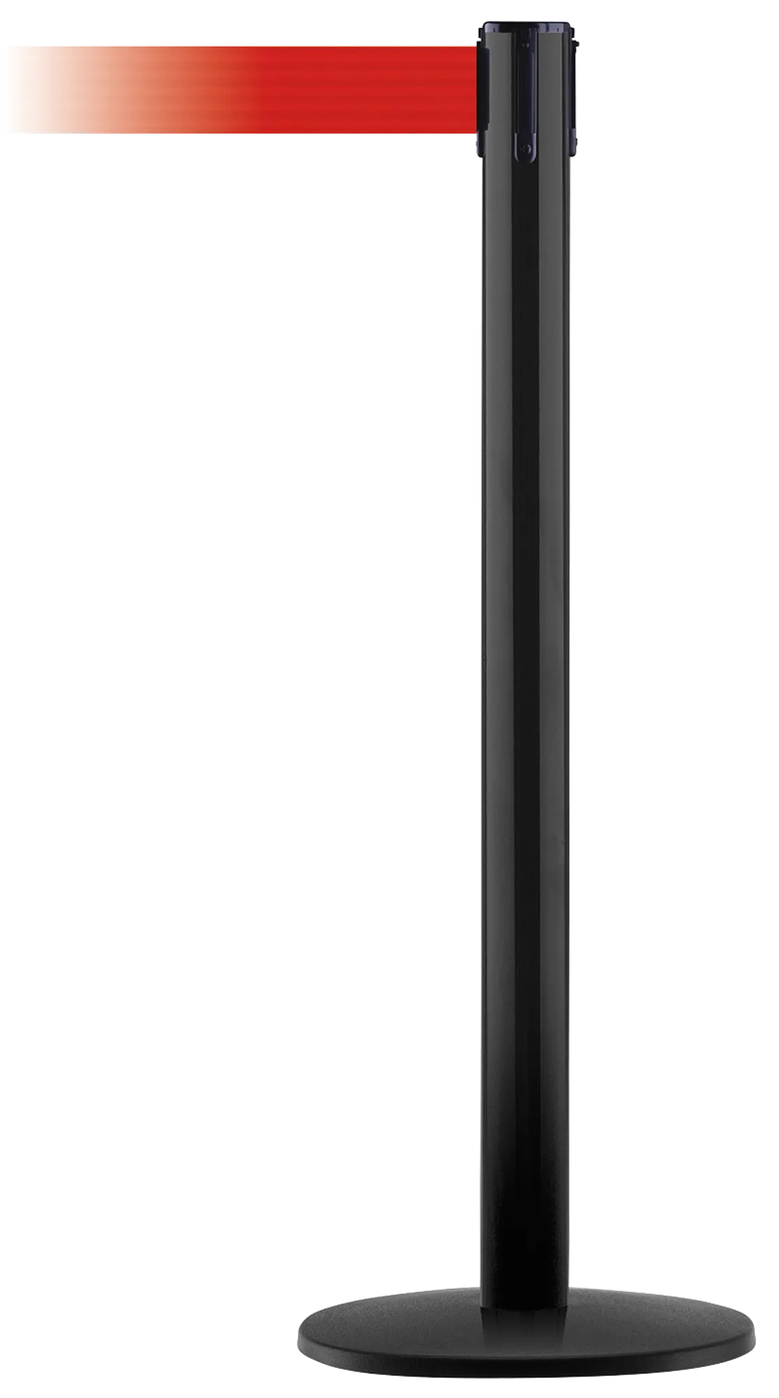 Barrier post with conveyor belt