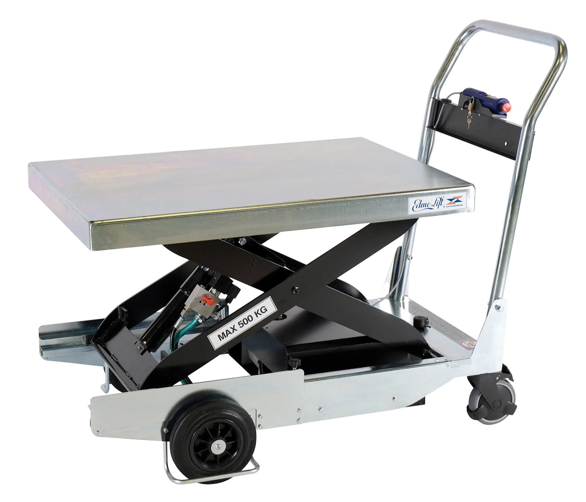 Lift table trolley with battery operation