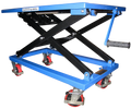 Lifting table trolley with crank