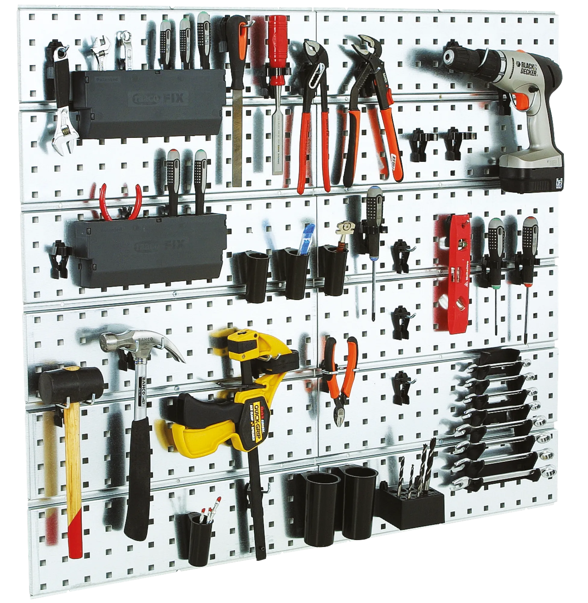 tool panel with clips and cassettes