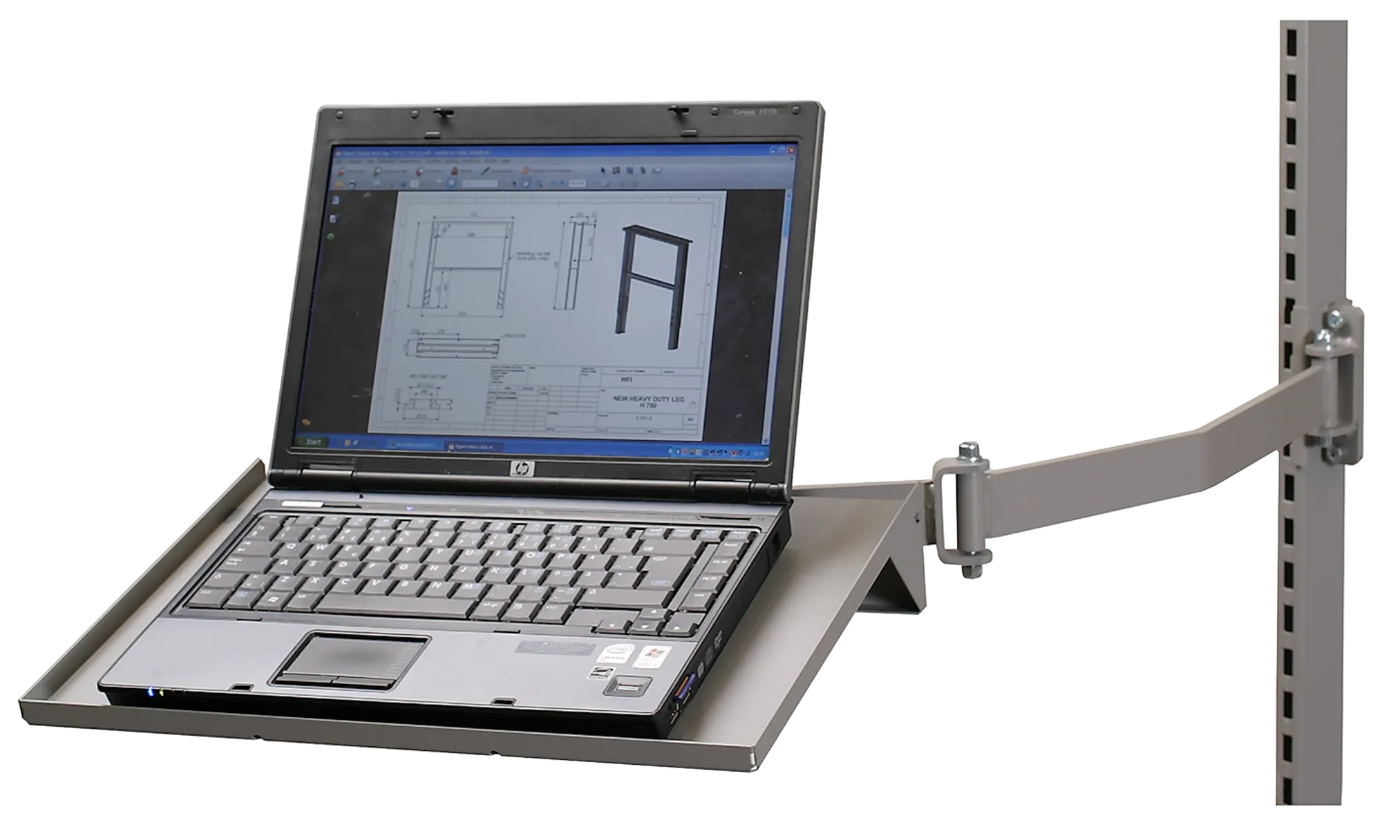 Gigant laptop shelf for mounting on articulated arm