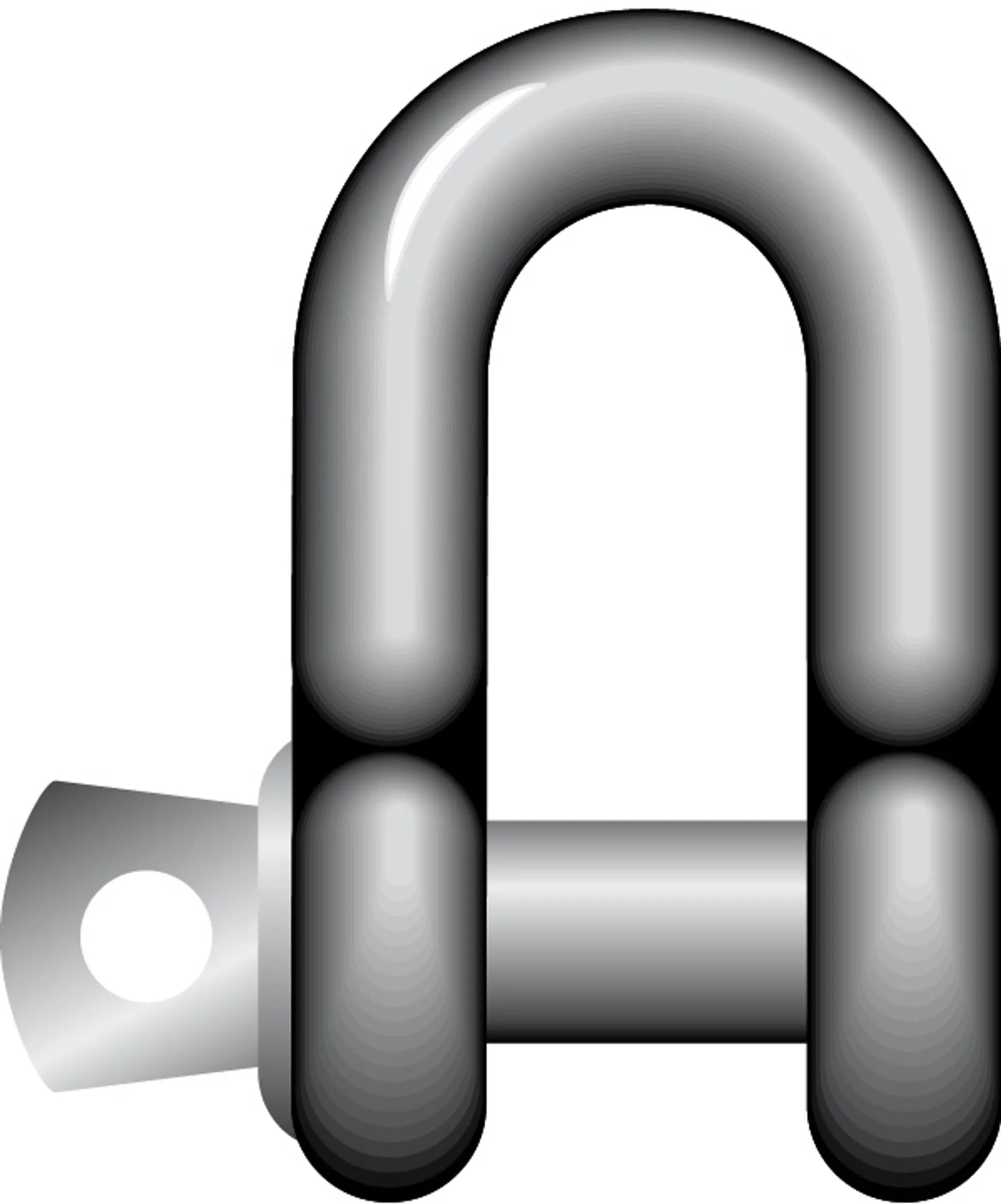 Molded schackle straight with eye Yellow Pin