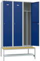 Gigant Lockers 550, compartment width 400 mm 3 sections flat roof