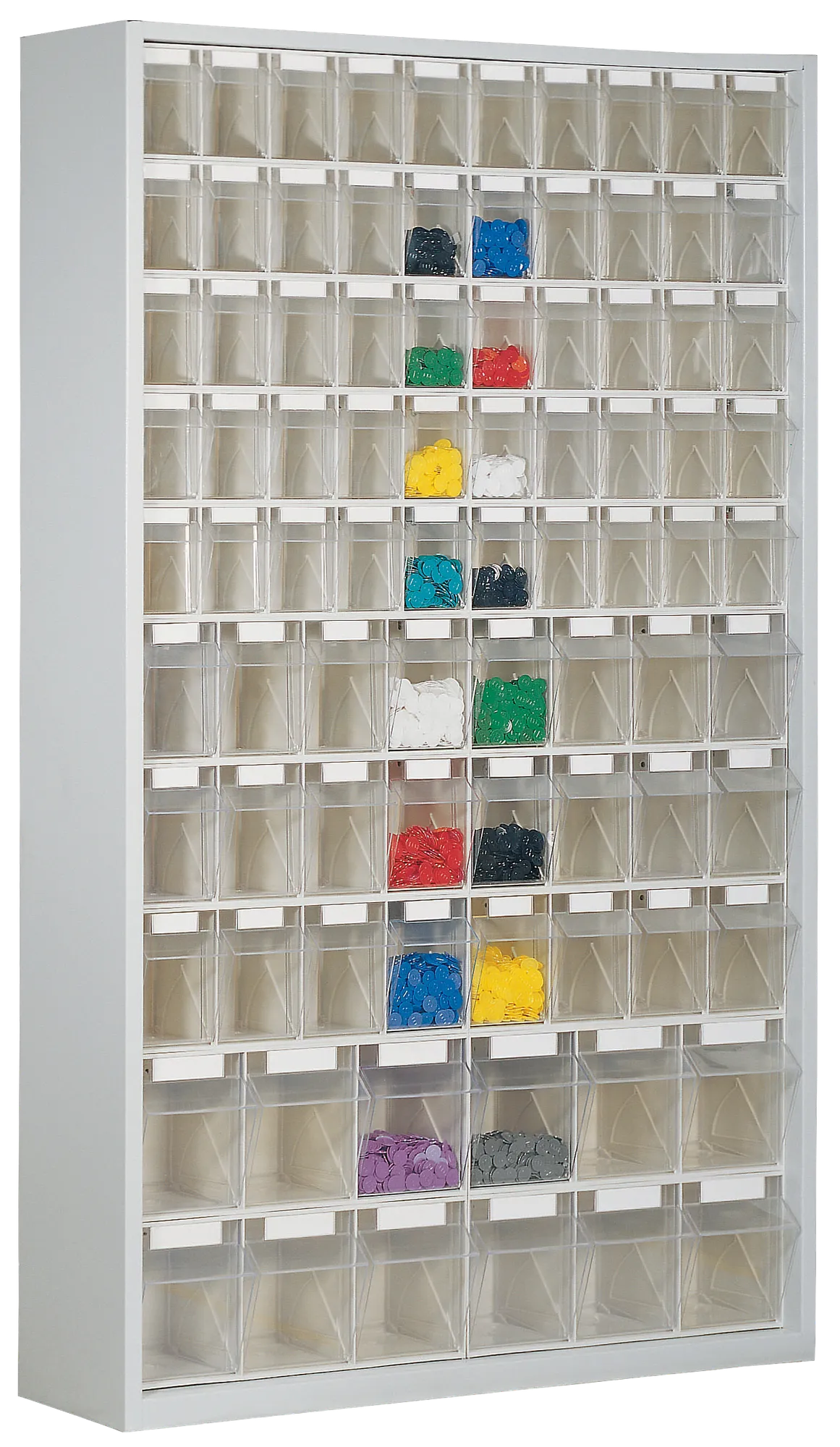 Storage drawer unit crystal clear height 2 000 mm 86 drawers