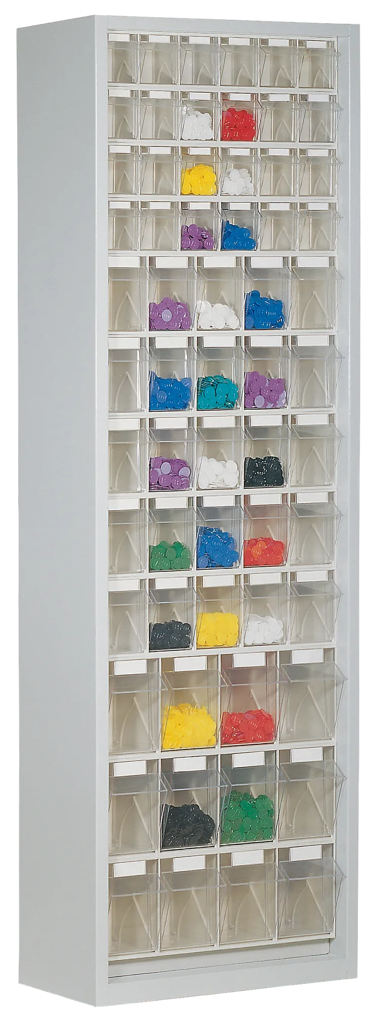Storage drawer unit crystal clear height 2 000 mm 61 drawers
