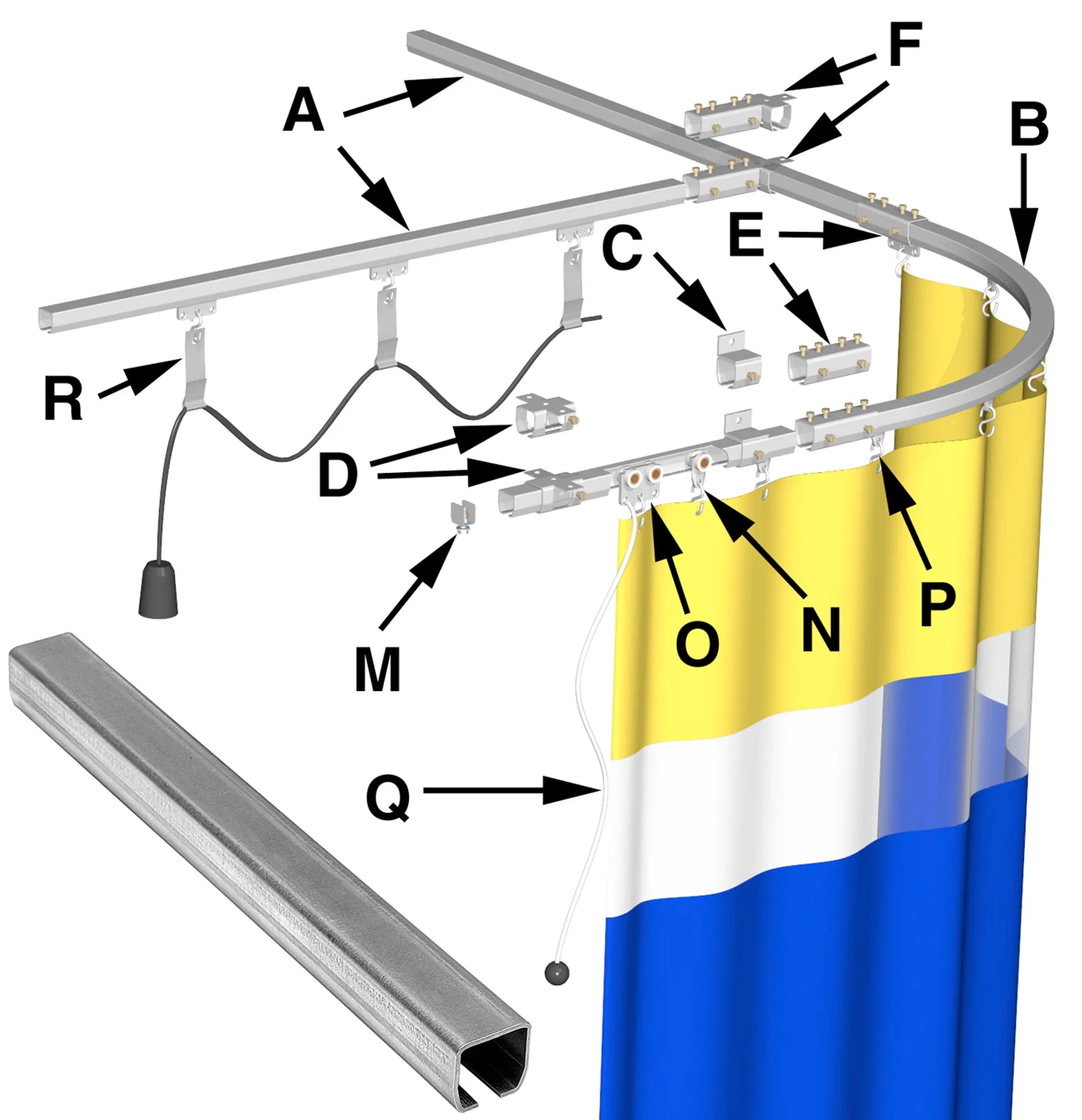 Gigant suspension rail galvanized & accessories