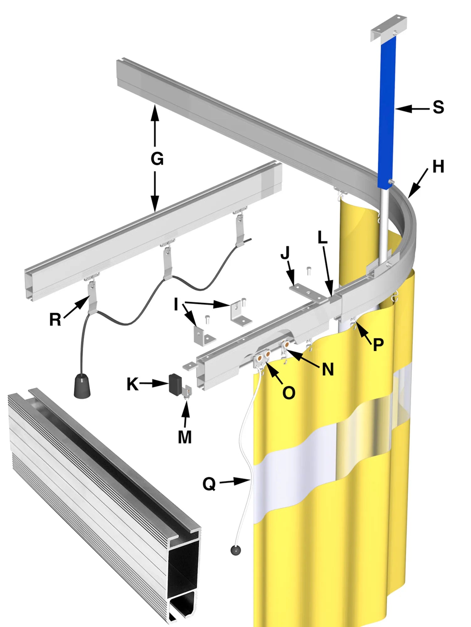 Gigant aluminum suspension rail & accessories
