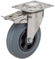 castor wheel type 4PS GRU/PP stainless steel bracket gray rubber track Swede-Wheel
