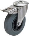 castor wheel type 4OS GRU/PP stainless steel shackle gray rubber track Swede-Wheel