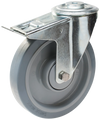 castor wheel type 4O Elastic GRU/PA6 sheet metal bracket elastic gray rubber track Swede-Wheel