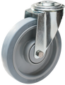 castor wheel type 4O Elastic GRU/PA6 sheet metal bracket elastic gray rubber track Swede-Wheel
