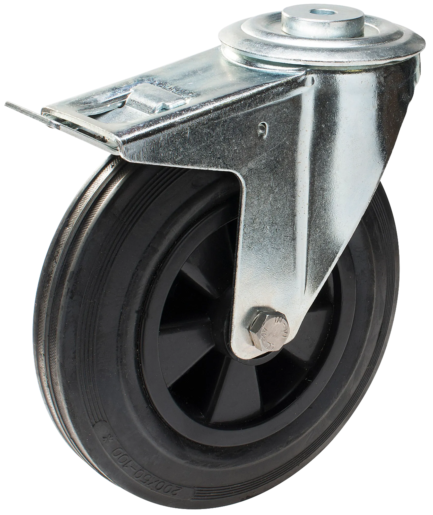 castor wheel type 4O BRU/PP plate bracket black rubber track Swede-Wheel